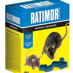 Návnada RATIMOR® Brodifacoum wax blocks, na myši a potkany, 300 g, parafínové kocky