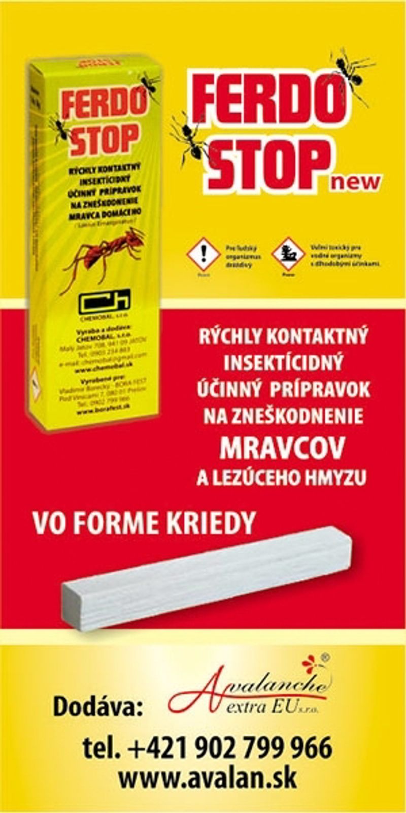 FerdoStop®, krieda proti mravcom a plošticiam