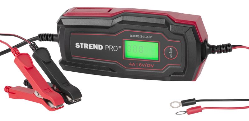 Nabíjačka Strend Pro BDG02-Z4.0A-P1, 70W, 2A/4A, 6V/12V, IP65, LCD, na autobatérie