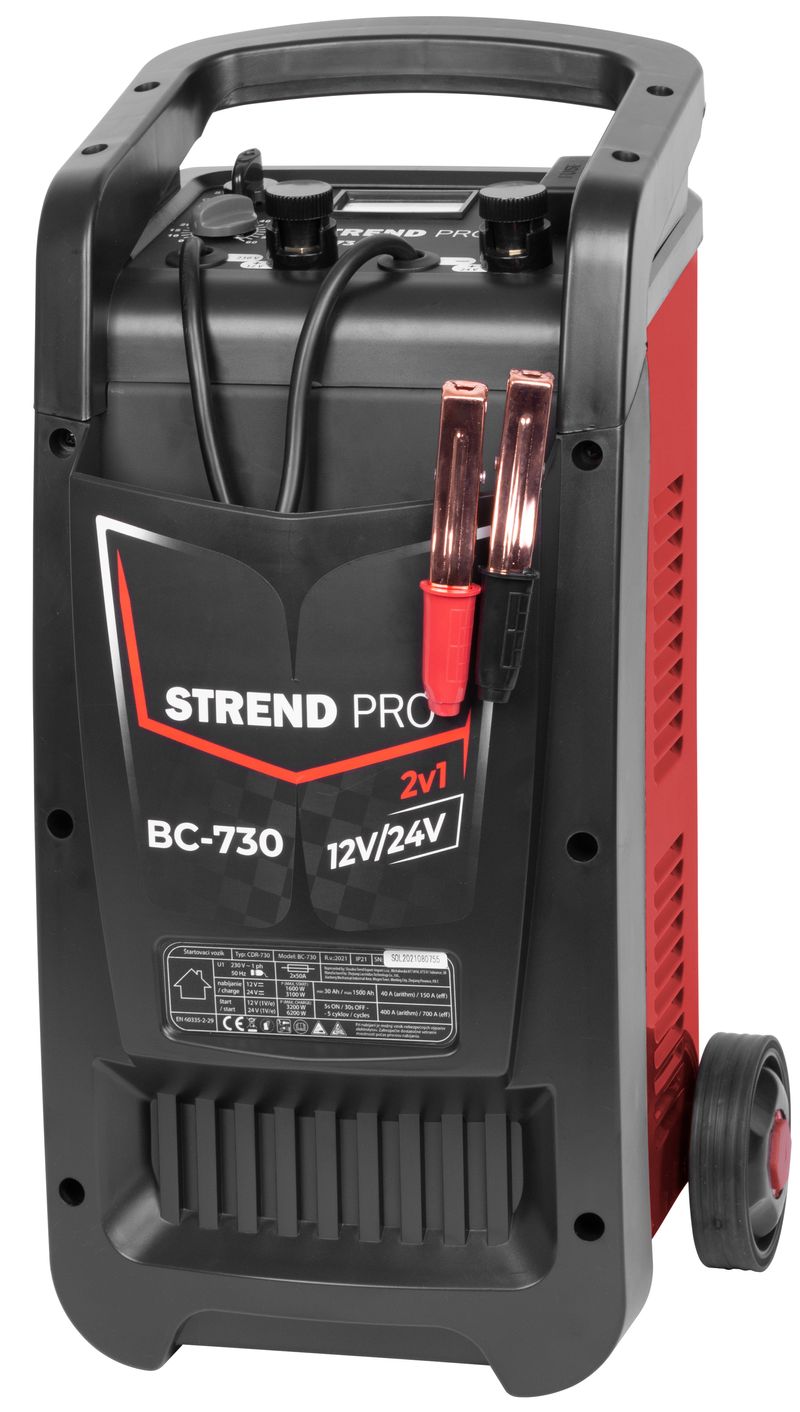 Vozík štartovací Strend Pro BC-730, nabíjací, 12/24 V, 40 A, štart 400 A, na autobatérie