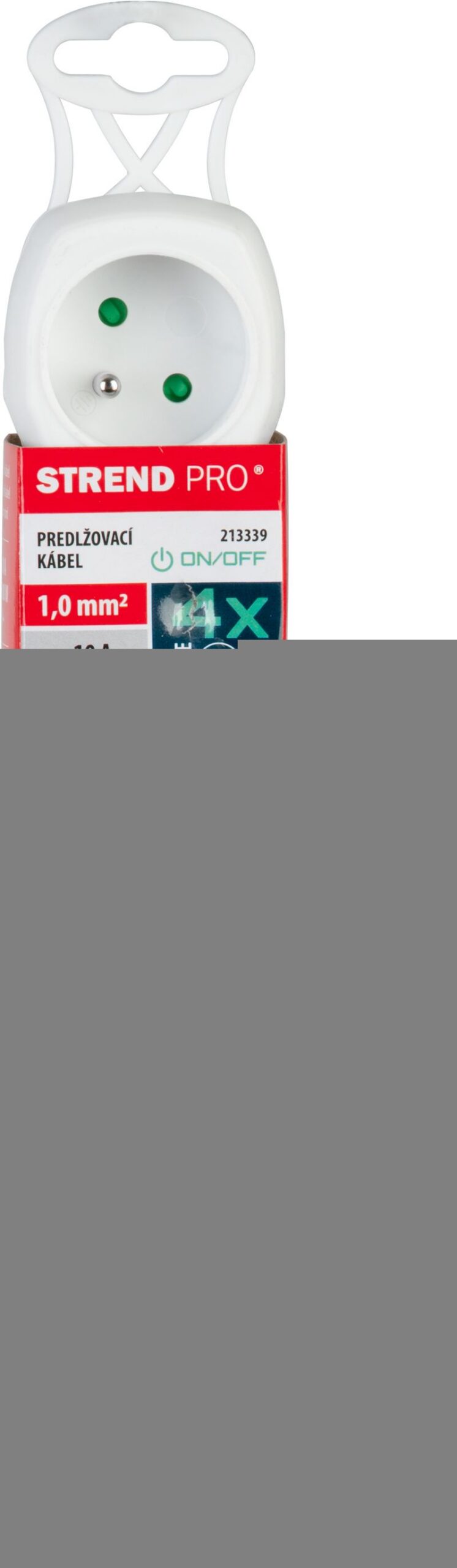 Kábel DG-F804BK L-1.5 m, predlžovací, biely, 4x zásuvka + vypínač, new edition