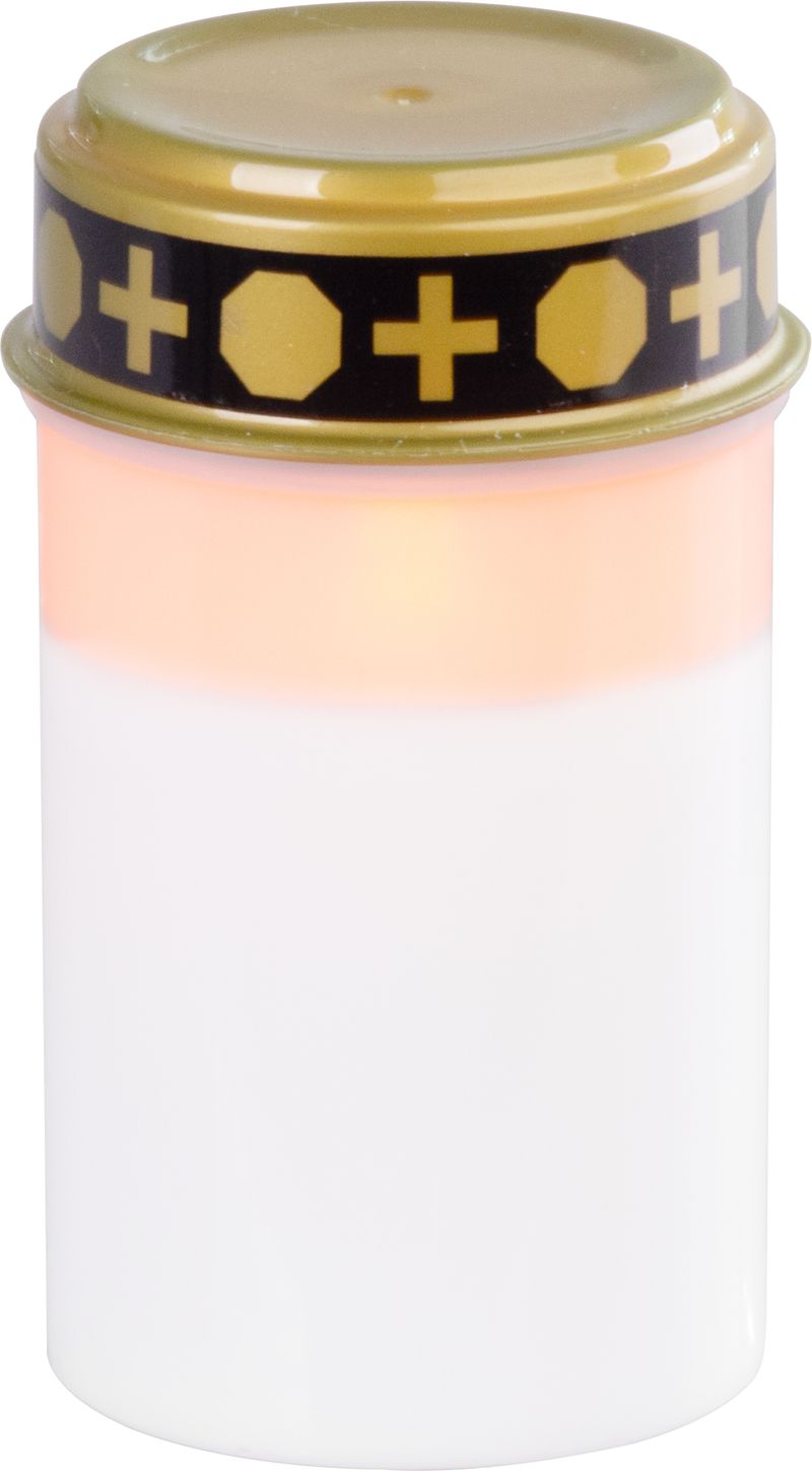 Kahanec MagicHome, s LED sviečkou, na hrob, biely, 12 cm, (súčasť balenia 2xAA)