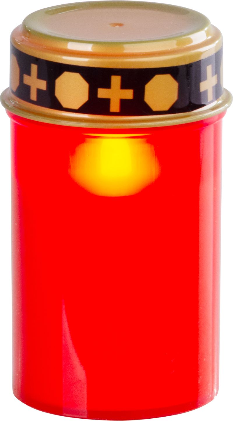 Kahanec MagicHome, s LED sviečkou, na hrob, červený, 12 cm, (súčasť balenia 2xAA)
