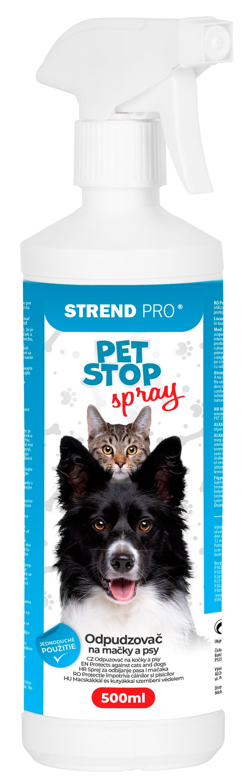 Odpudzovač Strend Pro PET STOP, rozprašovač, 500 ml, prírodný plašič psov, na mačky, na psy, odplašovač