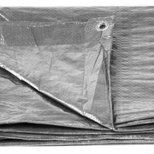 Plachta Tarpaulin Medium 5x6 m, 100 g/m, zakrývacia, SILVER, strieborná, s okami
