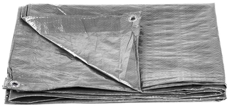 Plachta Tarpaulin Medium 6x10 m, 100 g/m, zakrývacia, SILVER, strieborná, s okami