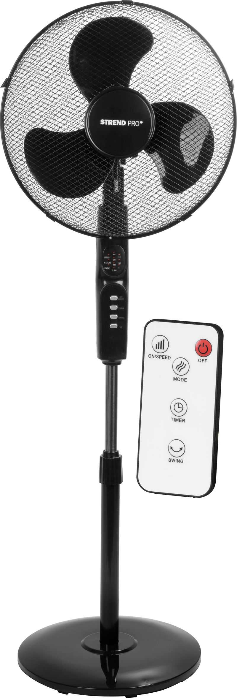 Ventilátor Strend Pro, stojanový, s diaľkovým ovládaním, 40 cm, 45 W
