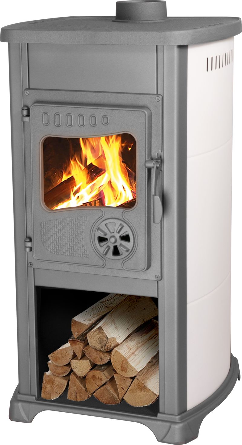 Kachle Bella Thalia, červené, 5,4 kW, liatina/šamot