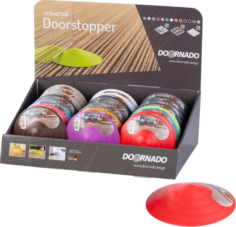 Zarážka dverí DOORSTOPPER, doraz, plastová zábrana za dvere, dverová na podlahu, mix farieb, Sellbox 24 ks
