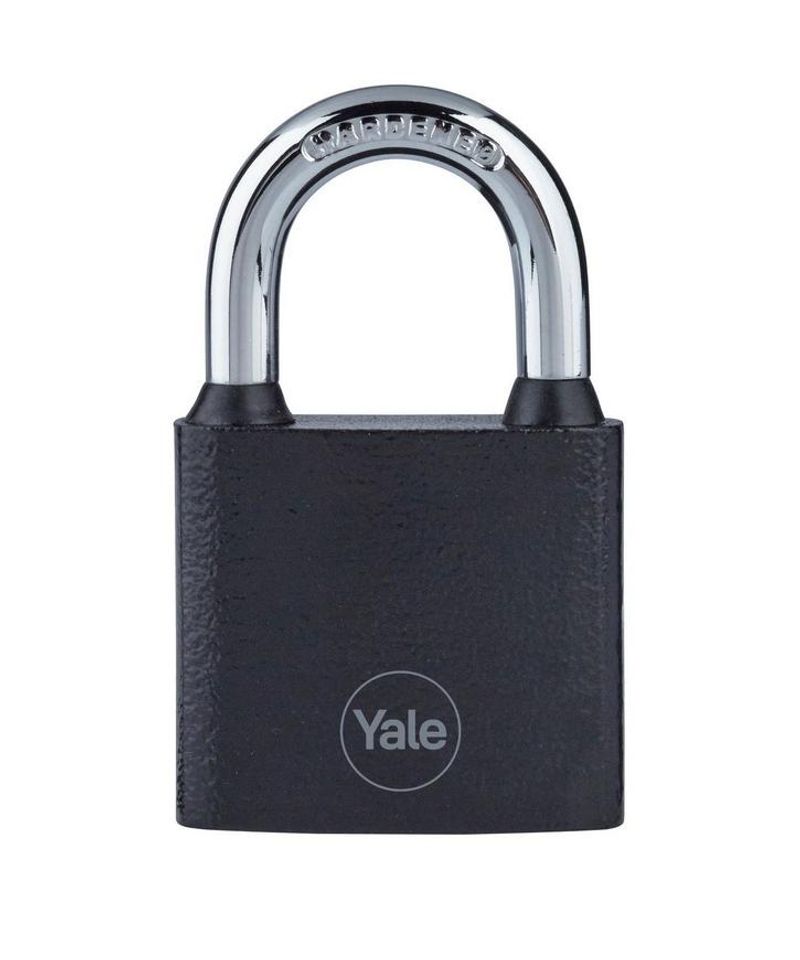Zámok Yale Y111B/38/121/1, visiaci, železný, čierny, 38 mm, 3 kľúče