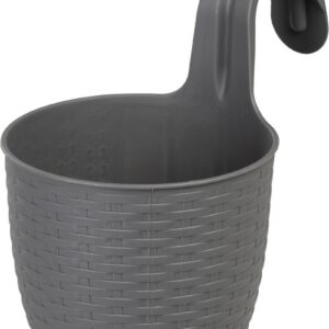Závesný kvetináč Strend Pro, PP, 26x18x24,5 cm, farba sivá
