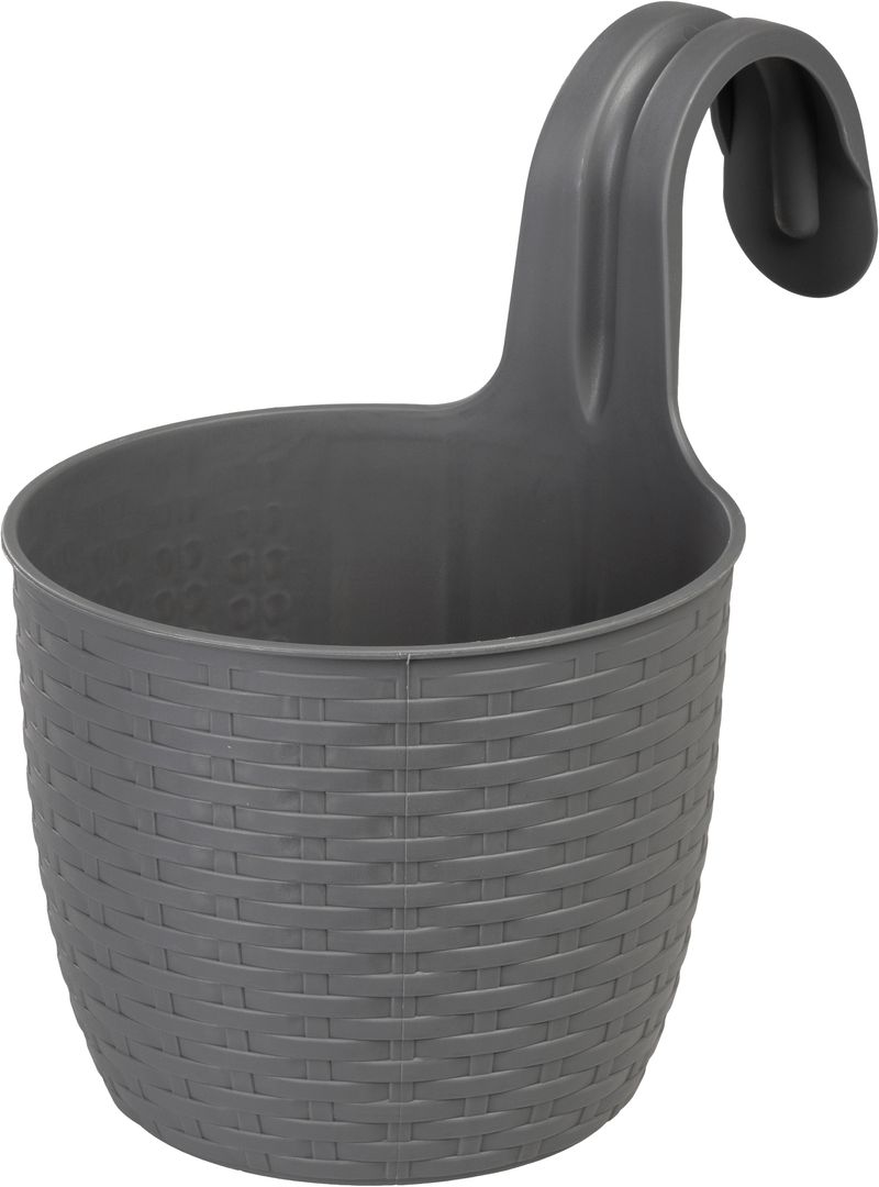 Závesný kvetináč Strend Pro, PP, 26x18x24,5 cm, farba sivá