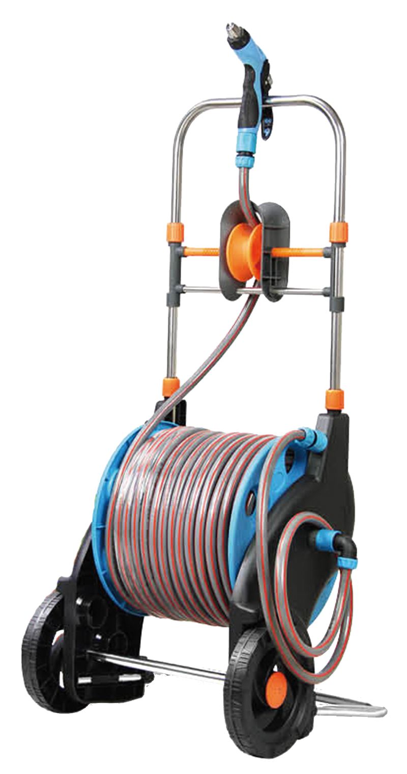 Vozík Strend Pro 5020, so záhradnou hadicou 1/2", L-50+2 m, pištoľ, spojky, adaptéry, navijač