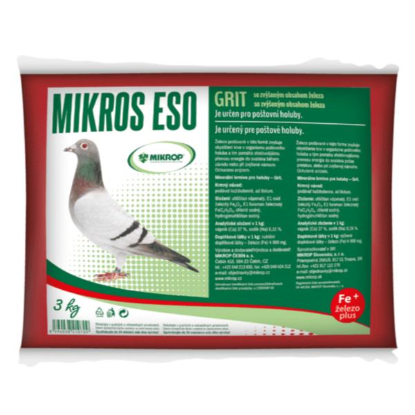 MIKROS Eso grit Fe+ 3kg (zvýšený obsah železa)