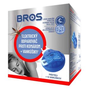 Komáre ELEKTRICKÝ ODPAROVAČ s vankúšikmi 10ks BROS 12/K