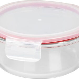 Dóza MagicHome, okrúhla, 650 ml, s vekom, Clip, sklenená a plastová