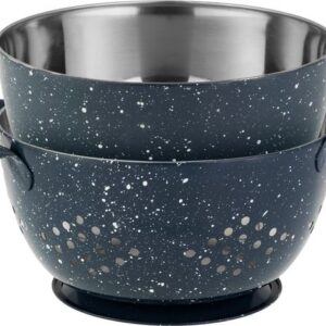 Cedník s misou MagicHome, 15,5 cm, s rúčkou, okrúhle otvory, nerez, sada 2 ks