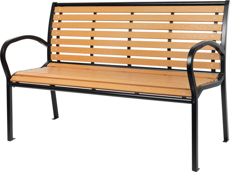 Lavička záhradná KIMBRA, 120x41x82 cm, oceľ/plast