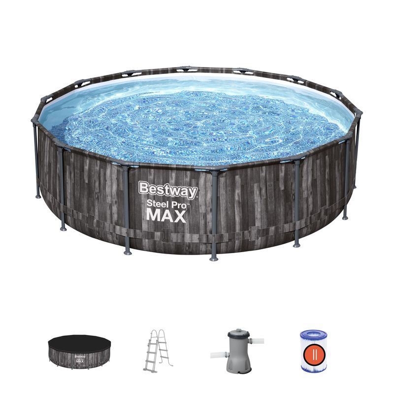 Bazén Bestway® Steel Pro MAX, 5614Z, kartušová filtrácia, rebrík, plachta, 427x107 cm