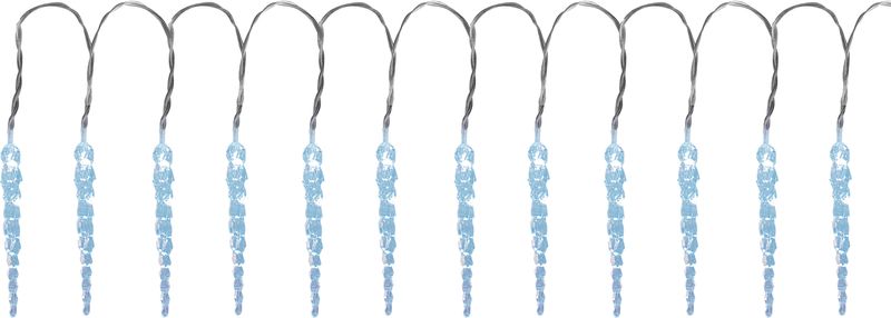 Reťaz MagicHome Vianoce Icicle, 12x LED studená biela, 12 cencúľov, 3xAA, IP44, exteriér, osvetlenie, L-2,20 m