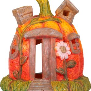 Dekorácia MagicHome Nature, Tekvica domček, terakota, 16,2x15x15,5 cm
