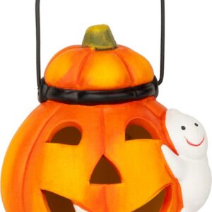 Dekorácia MagicHome Nature, tekvica LED, terakota, 7,5x8x10 cm