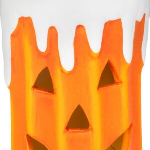 Dekorácia MagicHome Nature, tekvica - sviečka, LED, terakota, 6,8x6,8x16 cm