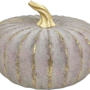 Dekorácia MagicHome Nature, tekvica, polyresin, zlato-sivá, 33,3x33,8x21,2 cm