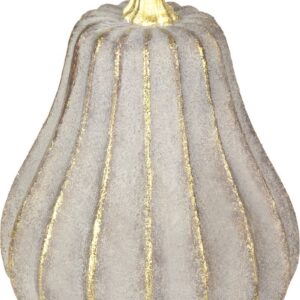 Dekorácia MagicHome Nature, tekvica, polyresin, zlato-sivá, 16,2x16,2x21,4 cm