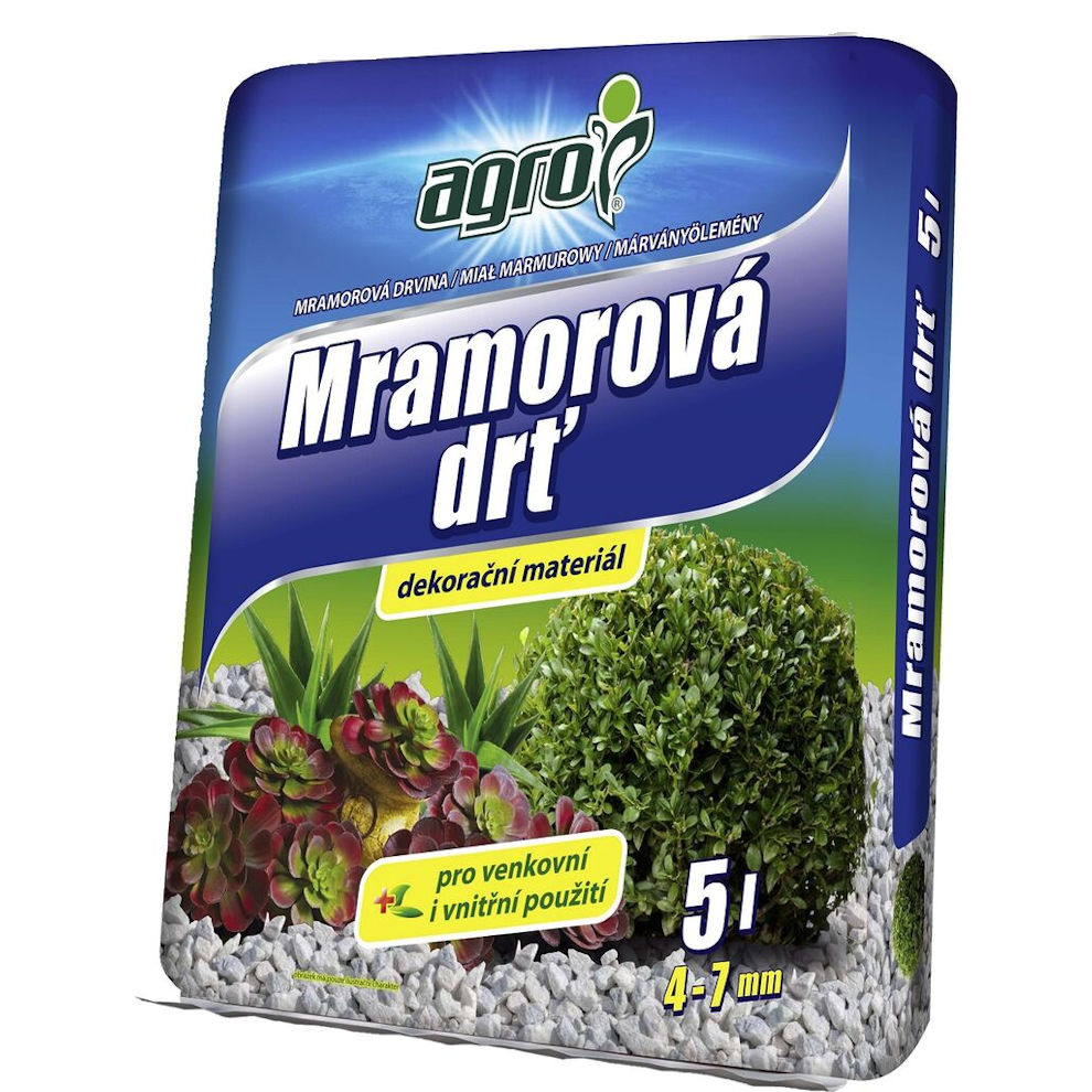 Dekoračný kameň 4-7mm drť mramor 5l AGRO CS 100/K