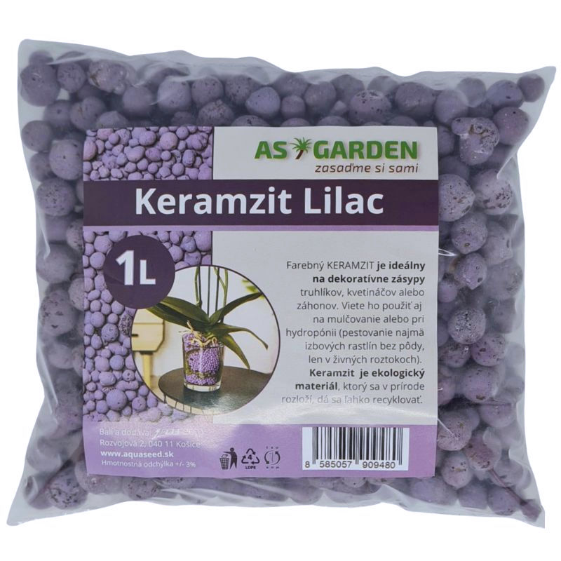 Keramzit 1l 8-16mm AS GARDEN svetlofialový Lilac