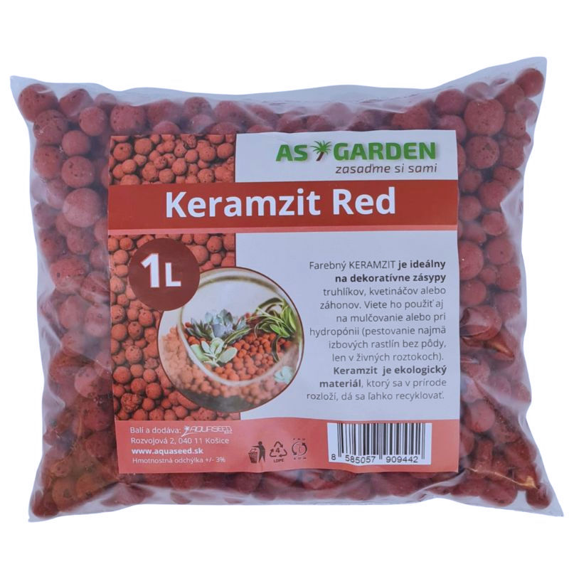 Keramzit 1l 8-16mm AS GARDEN červený Red