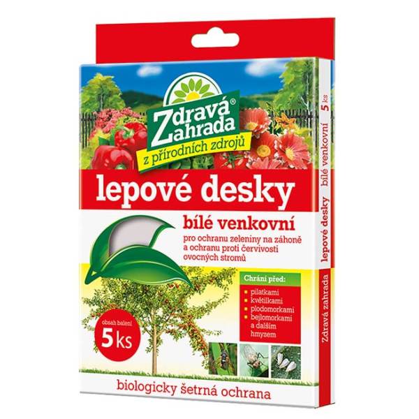 Dosky BIELE lepové ZDRAVÁ ZÁHRADA 5ks