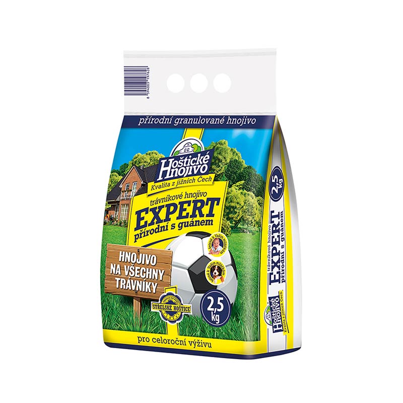 Trávnikové hnojivo EXPERT PRÍRODNÉ S GUÁNOM 2,5kg 250/p