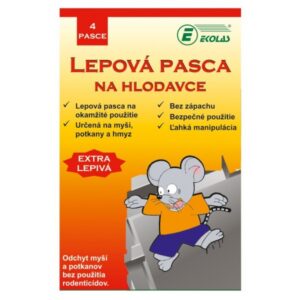 Myši lepová pasca PLASTOVÁ 4ks EKOLAS 72/k
