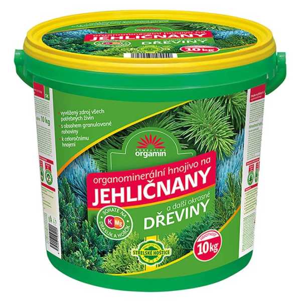 Hnojivo IHLIČNANY OKRASNÉ DREVINY 10kg vedro FORESTINA 65/p