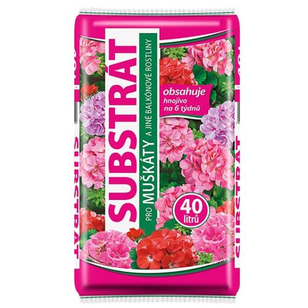Substrát muškáty a balkónové kvety 40l DISKONT 51/p
