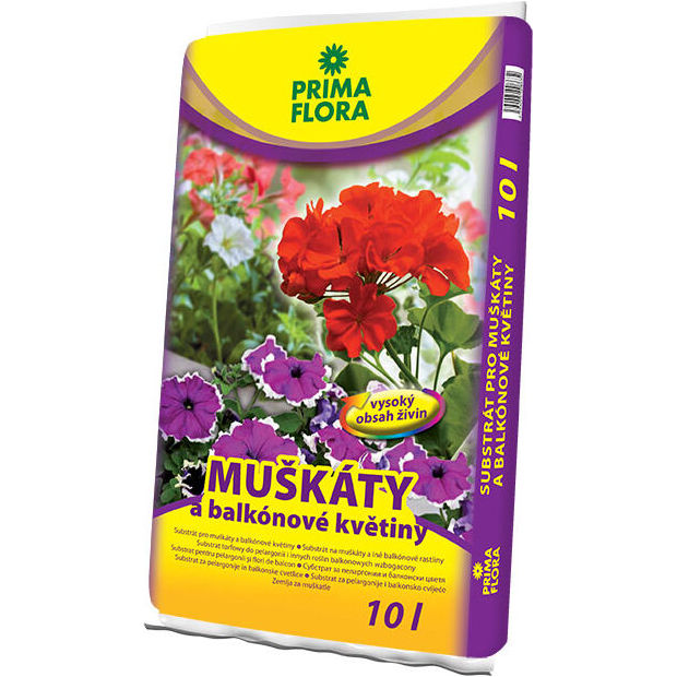 Substrát muškáty a balkónové kvety 10l PRIMAFLORA 210/p