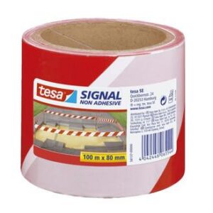 Tesa 58137 Páska výstražná, červenobiela nelepivá 100x80mm