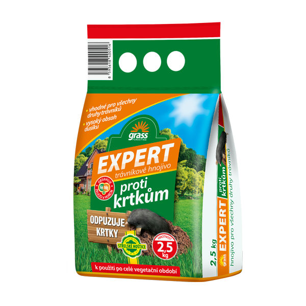 Trávnikové hnojivo EXPERT PROTI KRTOM 2,5kg 300/p