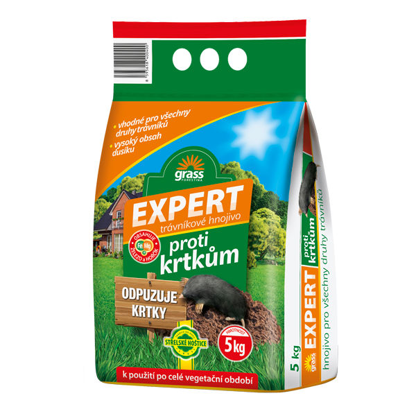 Trávnikové hnojivo EXPERT PROTI KRTOM 5kg 150/p