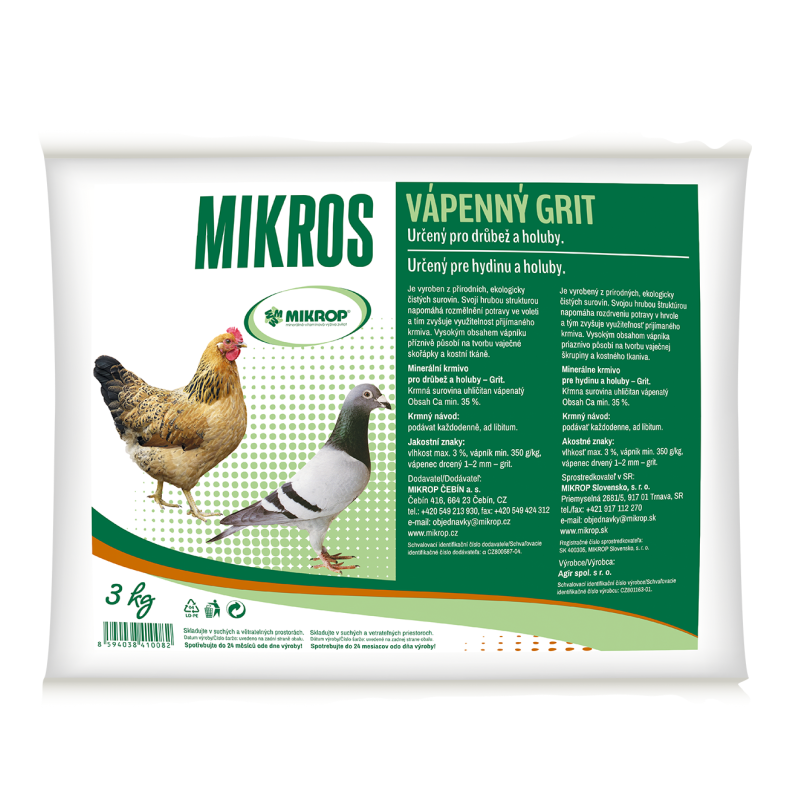 MIKROS Vápenný grit 3kg