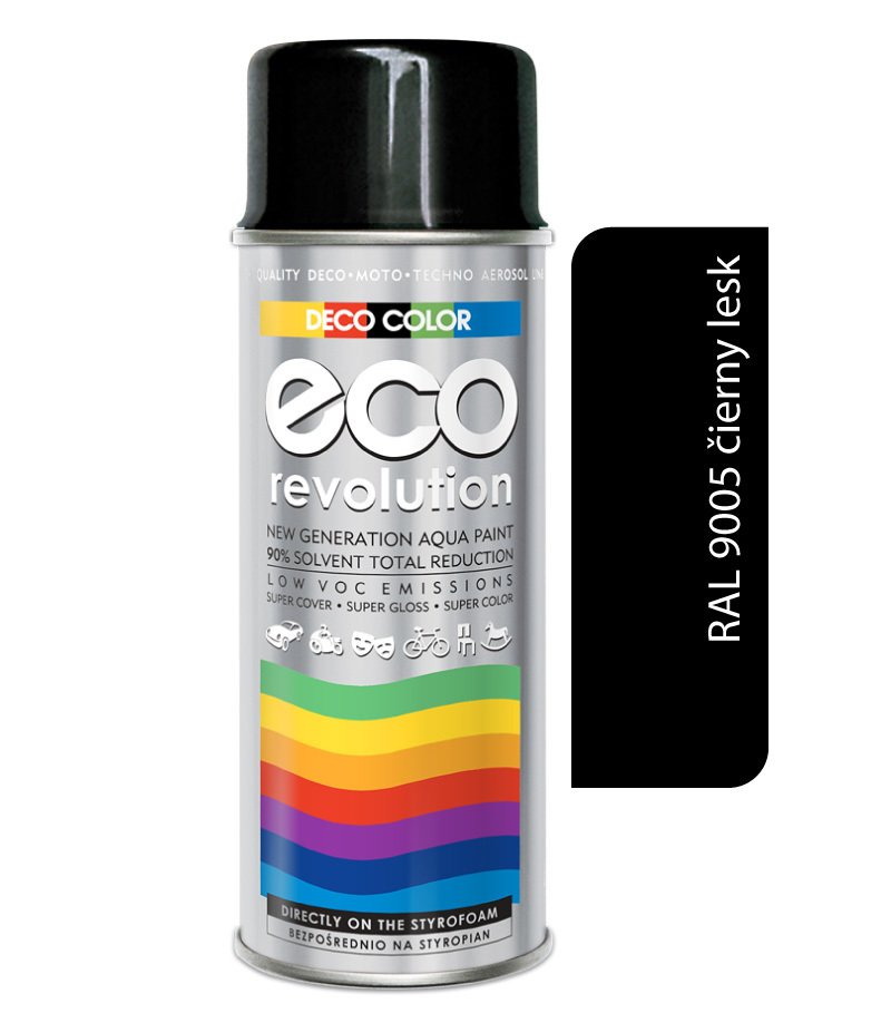 Deco color Eco Revolution - RAL 9005 čierny lesk 400ml