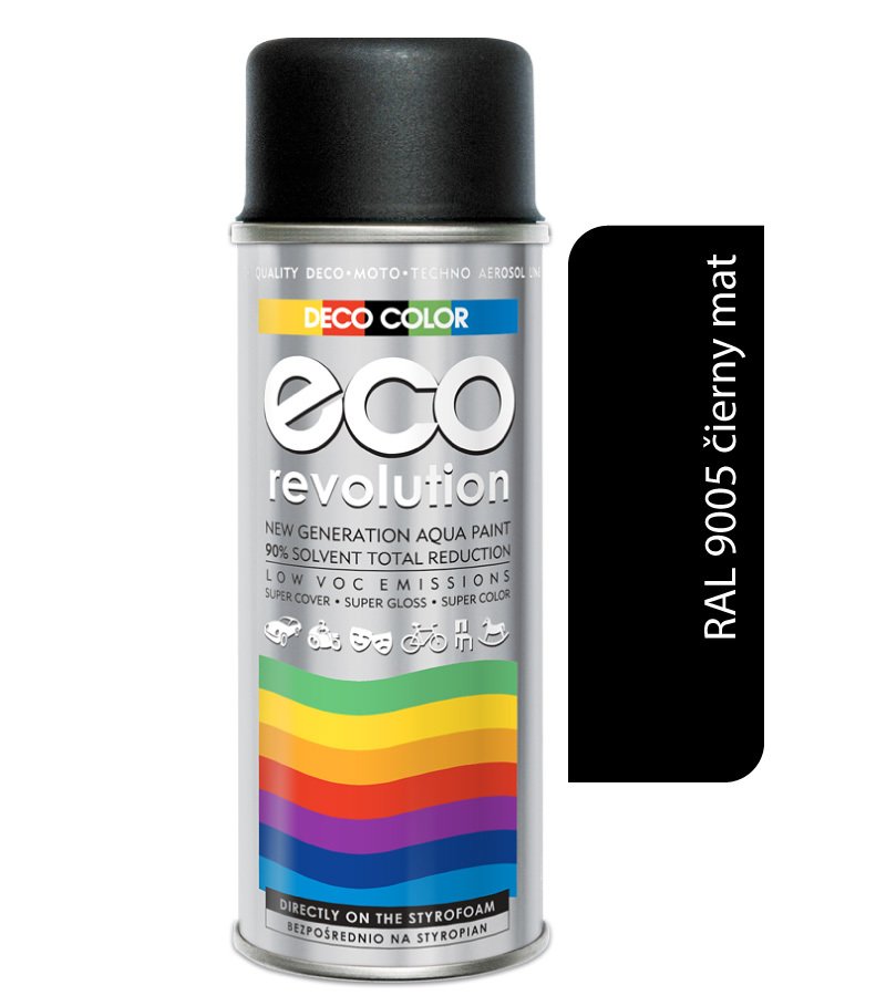 Deco color Eco Revolution - RAL 9005 čierny matný 400ml