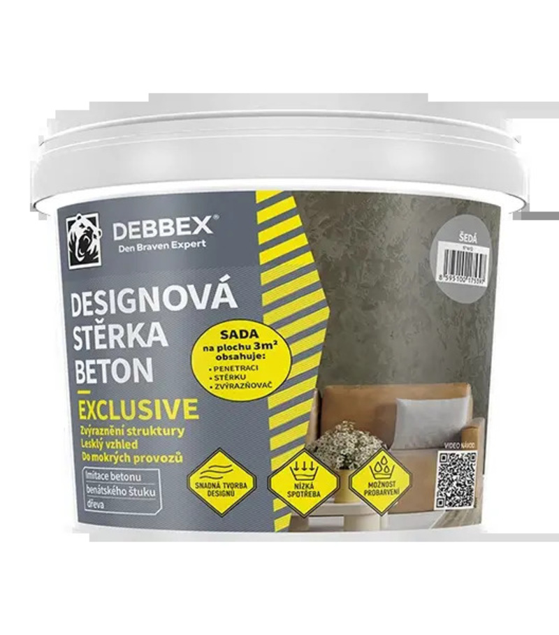 Den braven Designová stierka Beton Exclusive slonová kosť 5kg sada