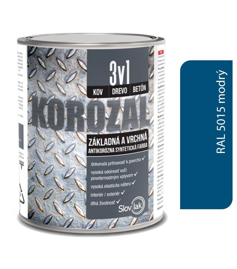 Slovlak Korozal 3v1 RAL 5015 modrý 2,5l