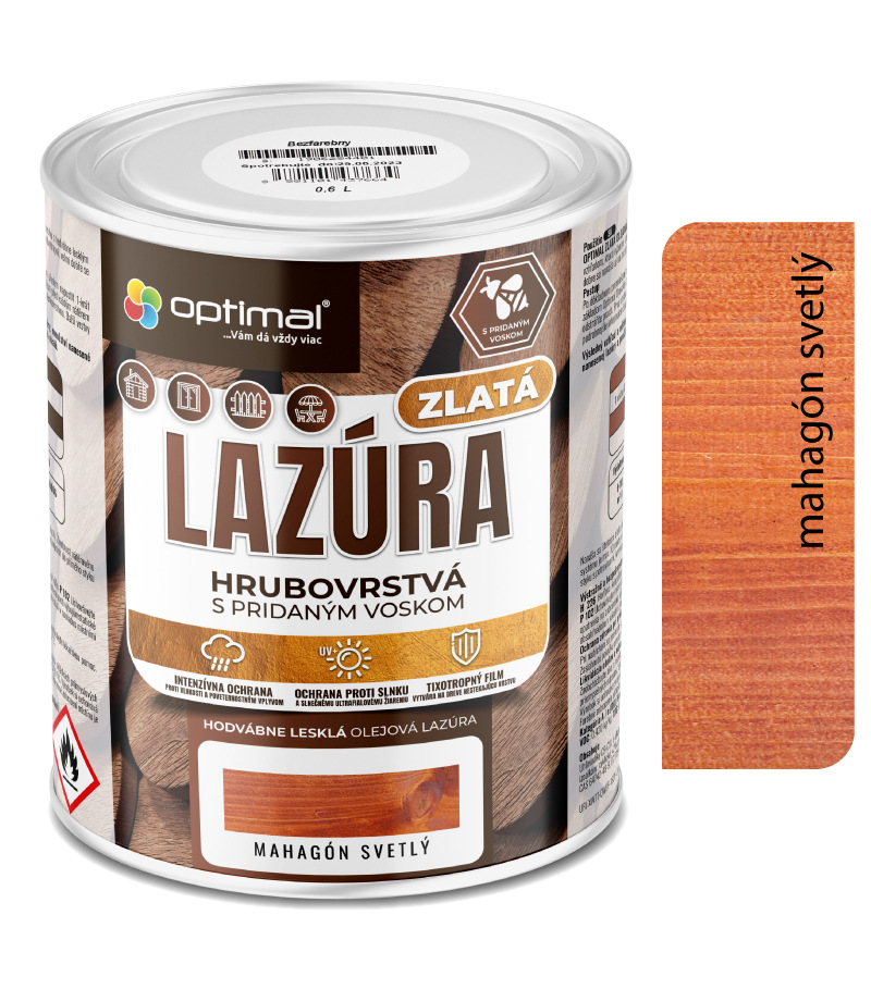 Optimal Hrubovrstvá Olejová Lazúra Mahagón 2,25l