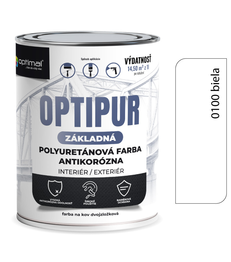 Optimal OPTIPUR Základná polyuretánová farba 0100 0,75l