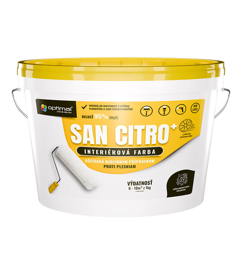 Optimal SAN Citro+ - farba s biocídnym prípravkom proti plesni 15kg