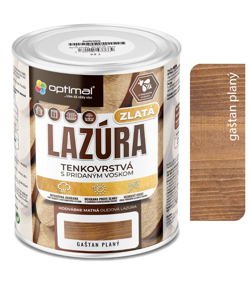 Optimal Zlatá lazúra Gaštan 2,25l - tenkovrstvá olejová lazúra s voskami